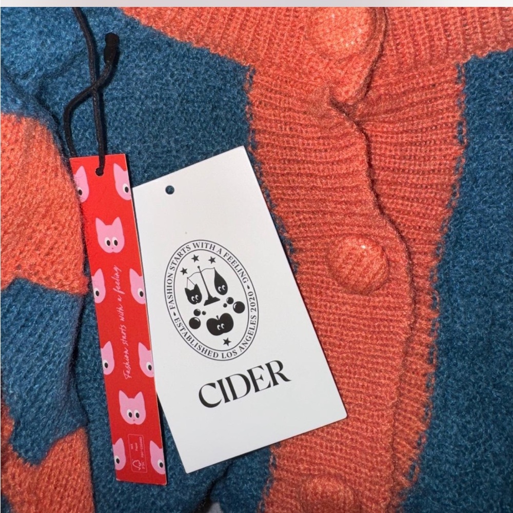 Cider Striped Knit Sweater in Blue and Orange - Picture 3 of 5